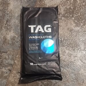 TAG Washcloths with Black and Blue Design
